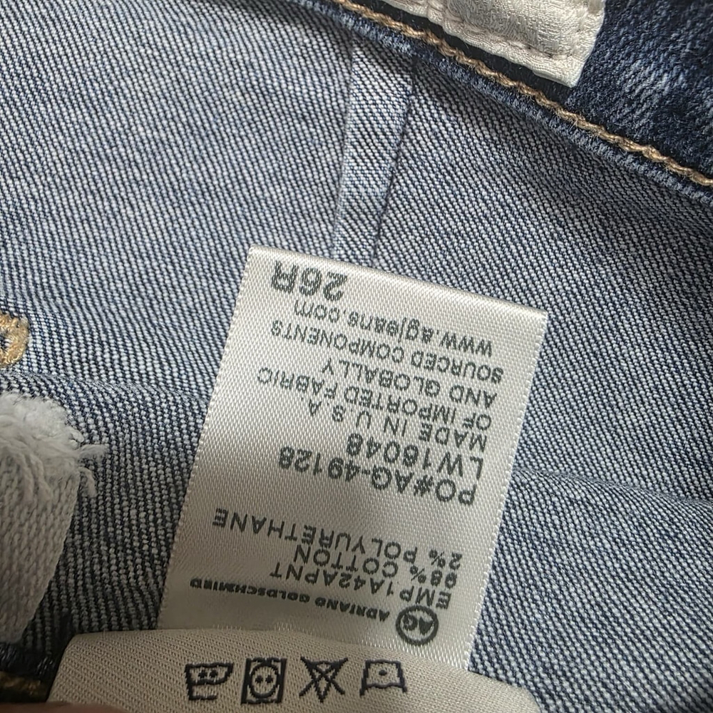 AG Adriano Goldschmied Anthropologie Women’s Vintage Button Front Jeans Size 26R - Picture 5 of 11